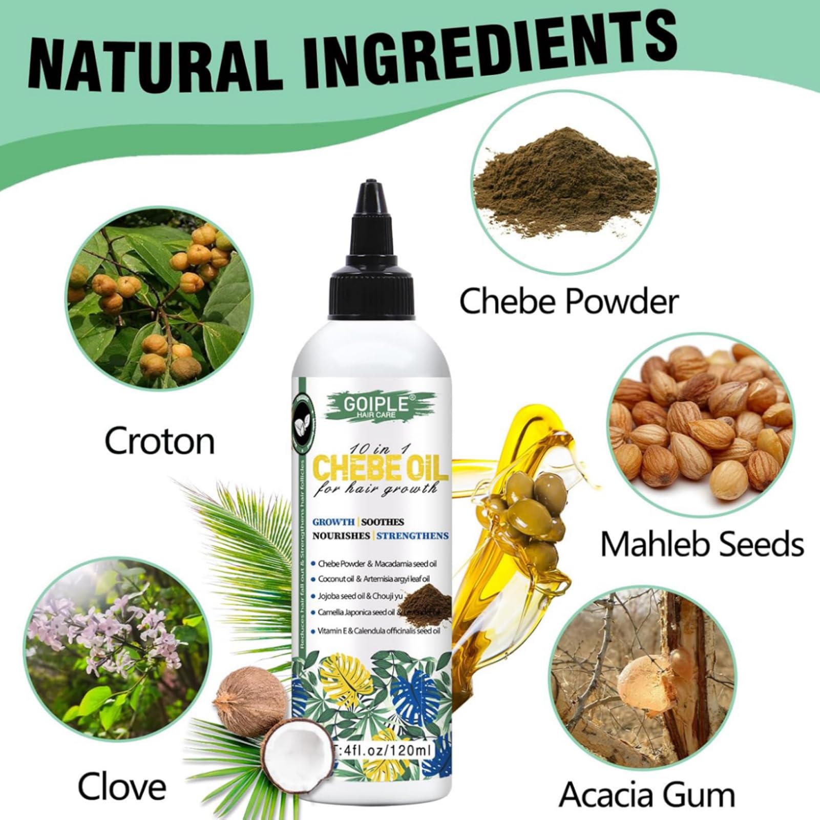 WOZUTUNT Chebe oil texture close-up shows smooth, manageable hair care benefits.