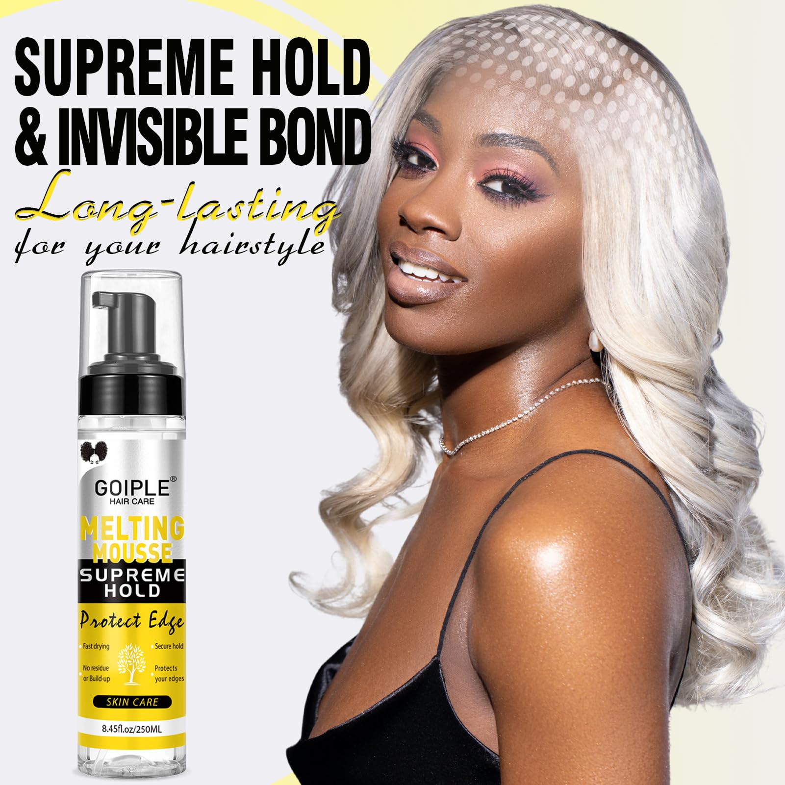WOZUTUNT fast-drying-application enables simple, quick wig setup.