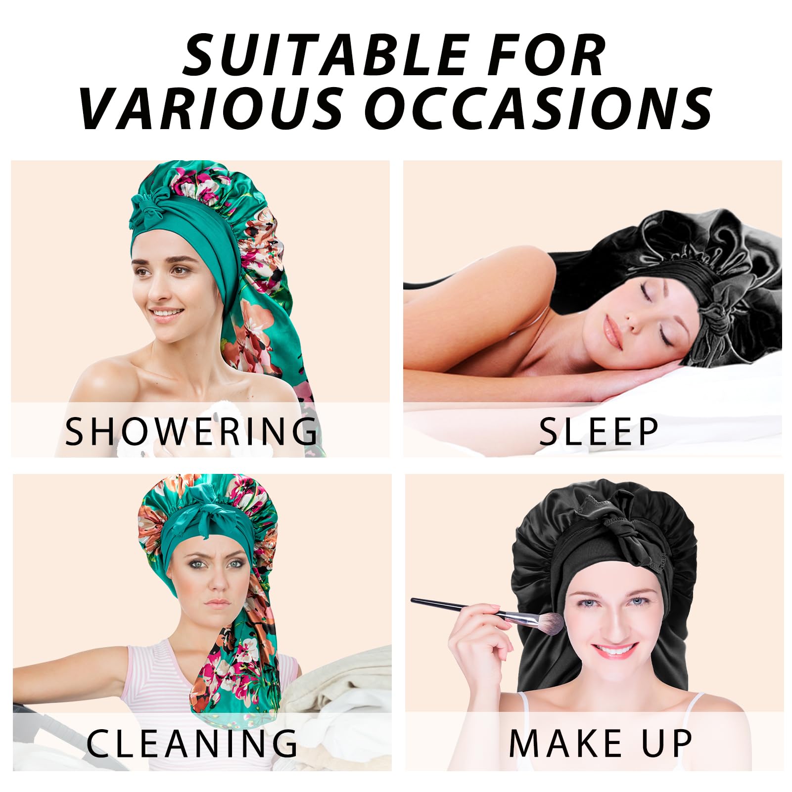 WOZUTUNT flower-print bonnet adds stylish sleep ready accessory