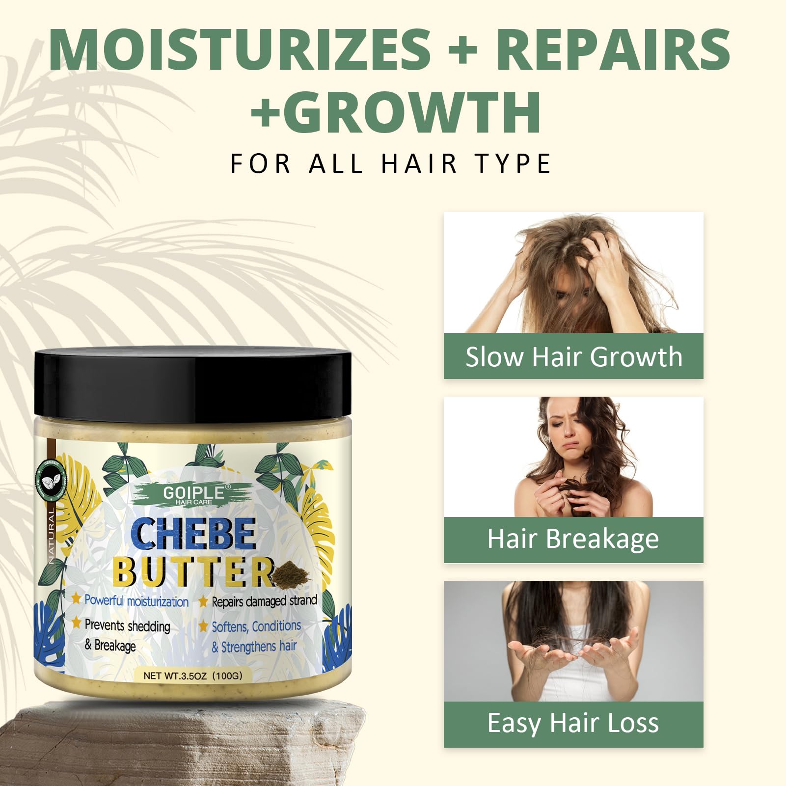WOZUTUNT hair growth ritual image suggests deep hydration and shine.