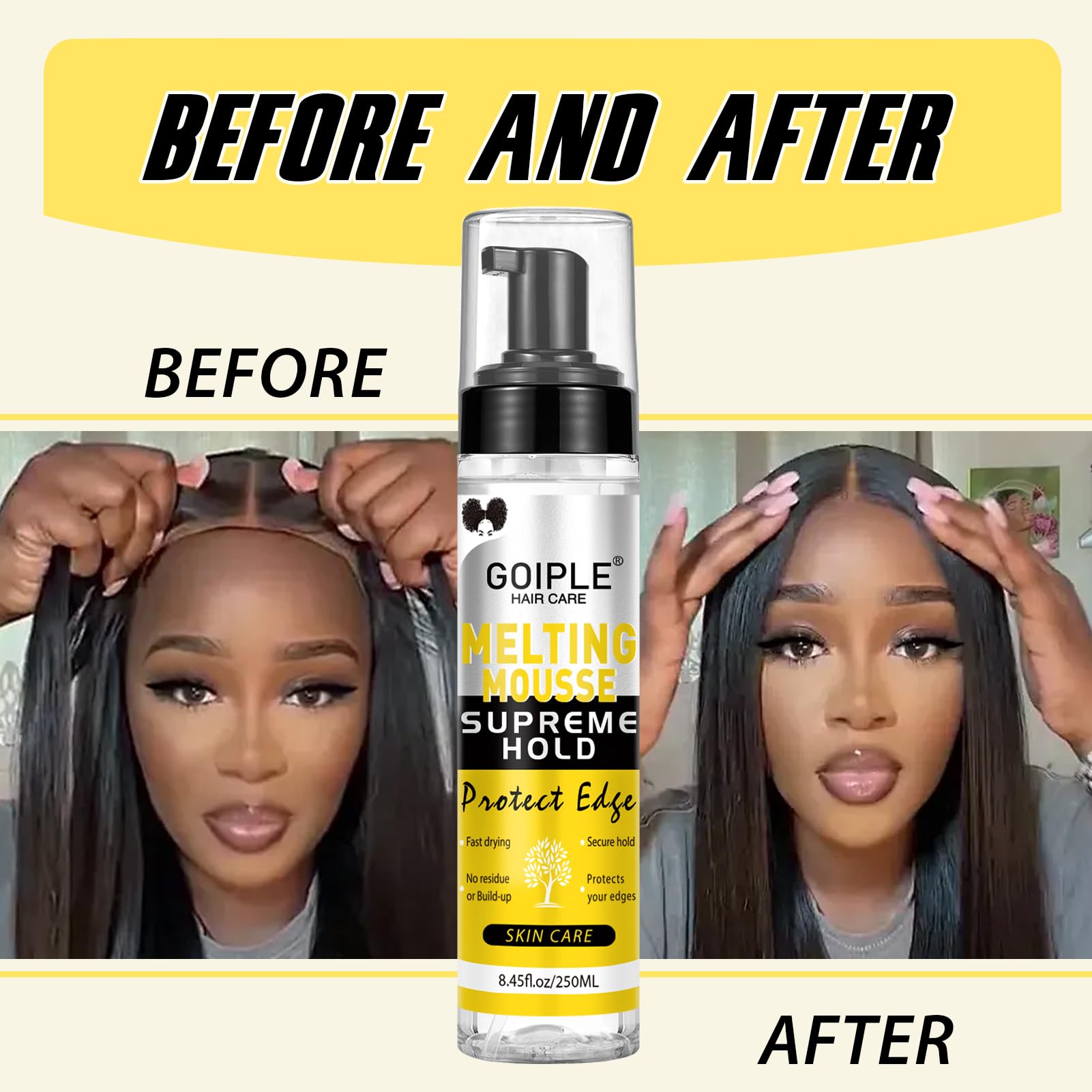 WOZUTUNT invisible-lace-melt-finish shows seamless blend after drying.