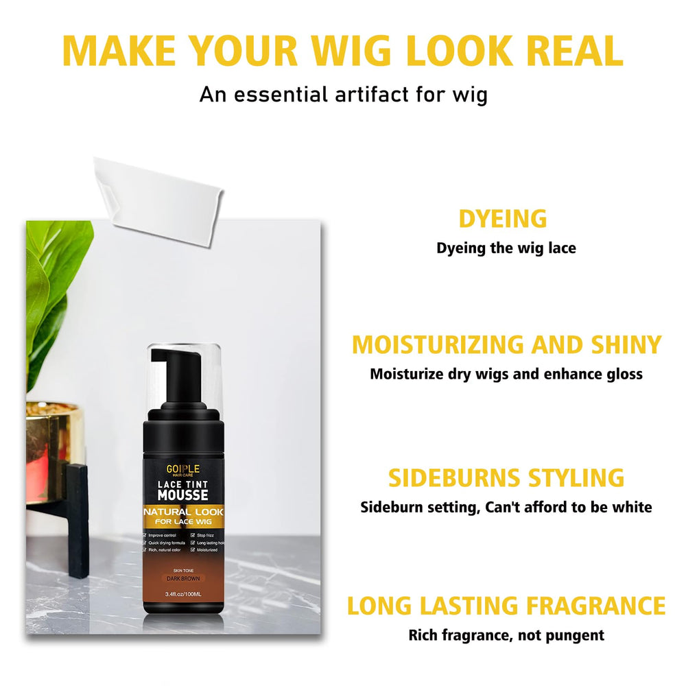 WOZUTUNT lace tint mousse hair comb aids easy sectioning and even color blending.