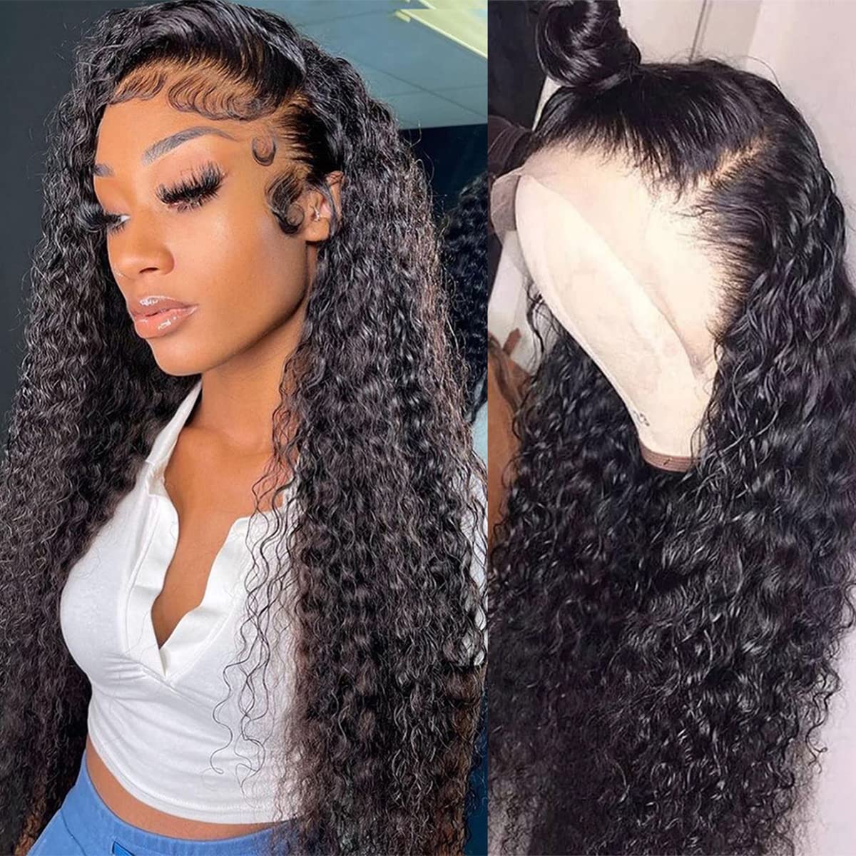 WPPIKK 13x4 lace front wig close-up shows natural baby hairs for a seamless hairline.