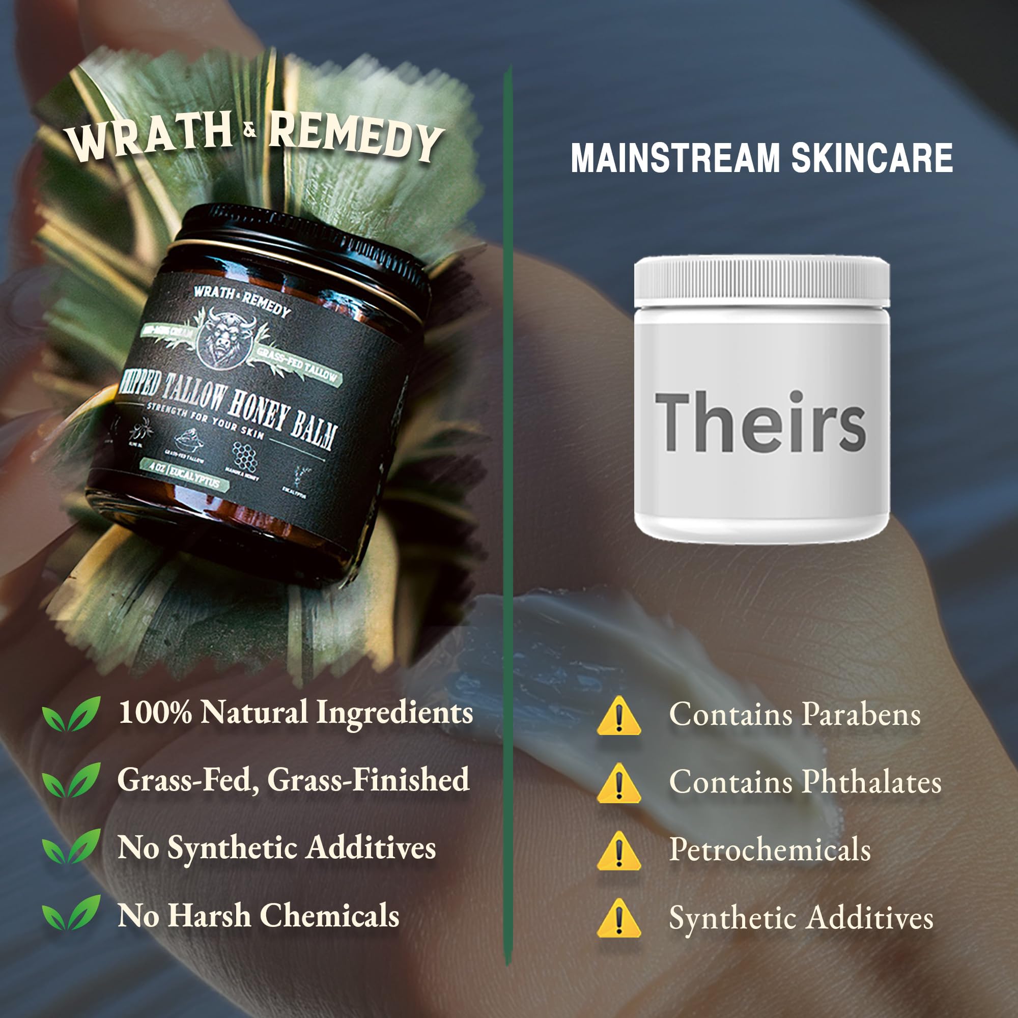 Wrath & Remedy concentrated tallow with eucalyptus aroma for facial care