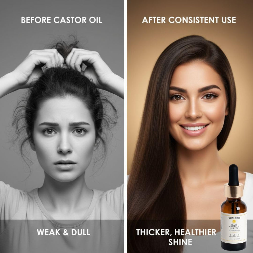 Wrath & Remedy scalp massage with castor oil for nourished hair