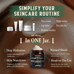 Wrath & Remedy unwhipped tallow face balm application showing concentrated moisture