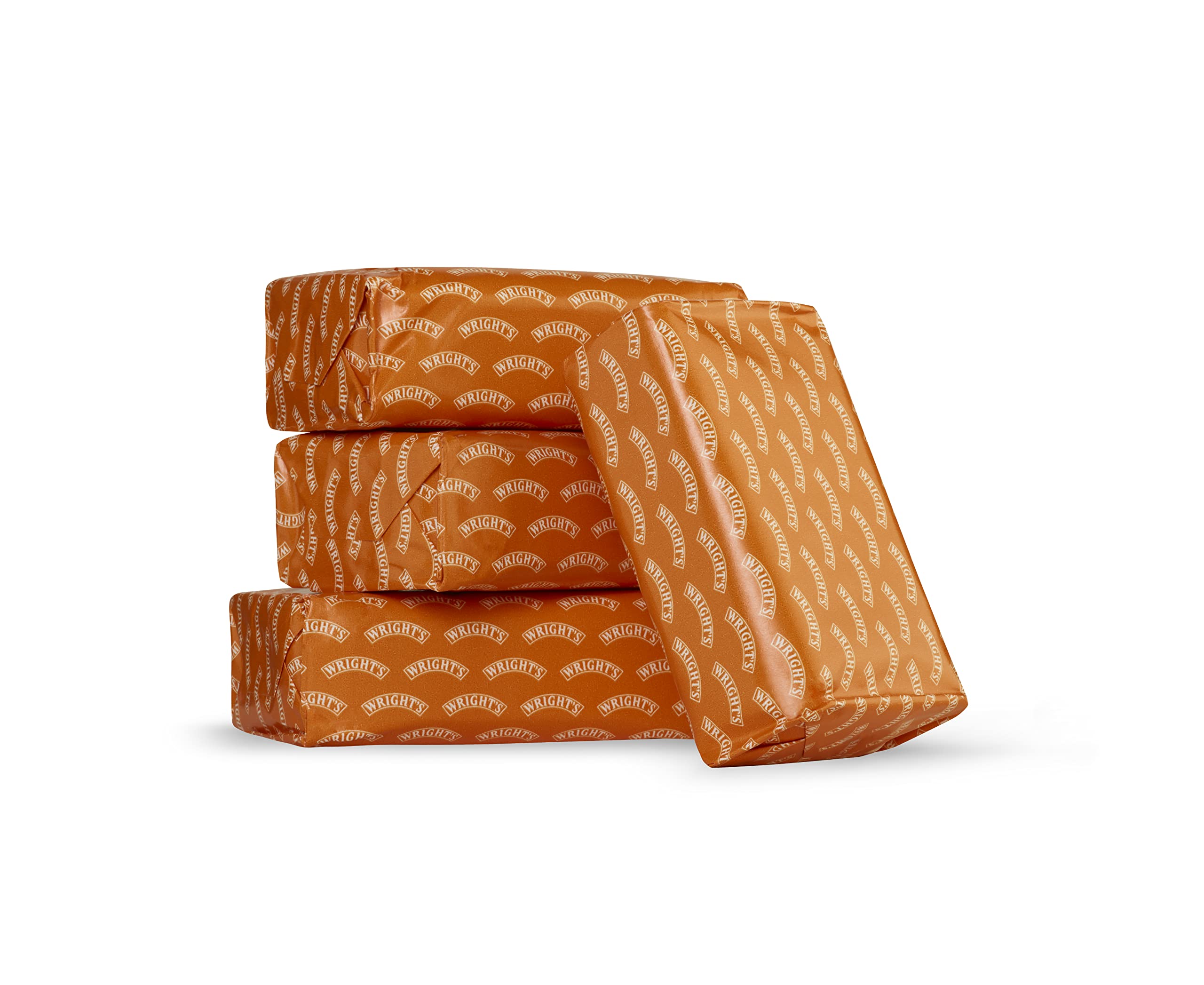 Wright's coal tar soap four-pack, packaging view for convenient home use