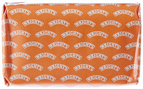 Wright's coal tar soap four-pack, side view showing sturdy bars for everyday washing