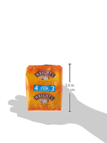 Wright's coal tar soap four-pack, top view suggesting versatile household use