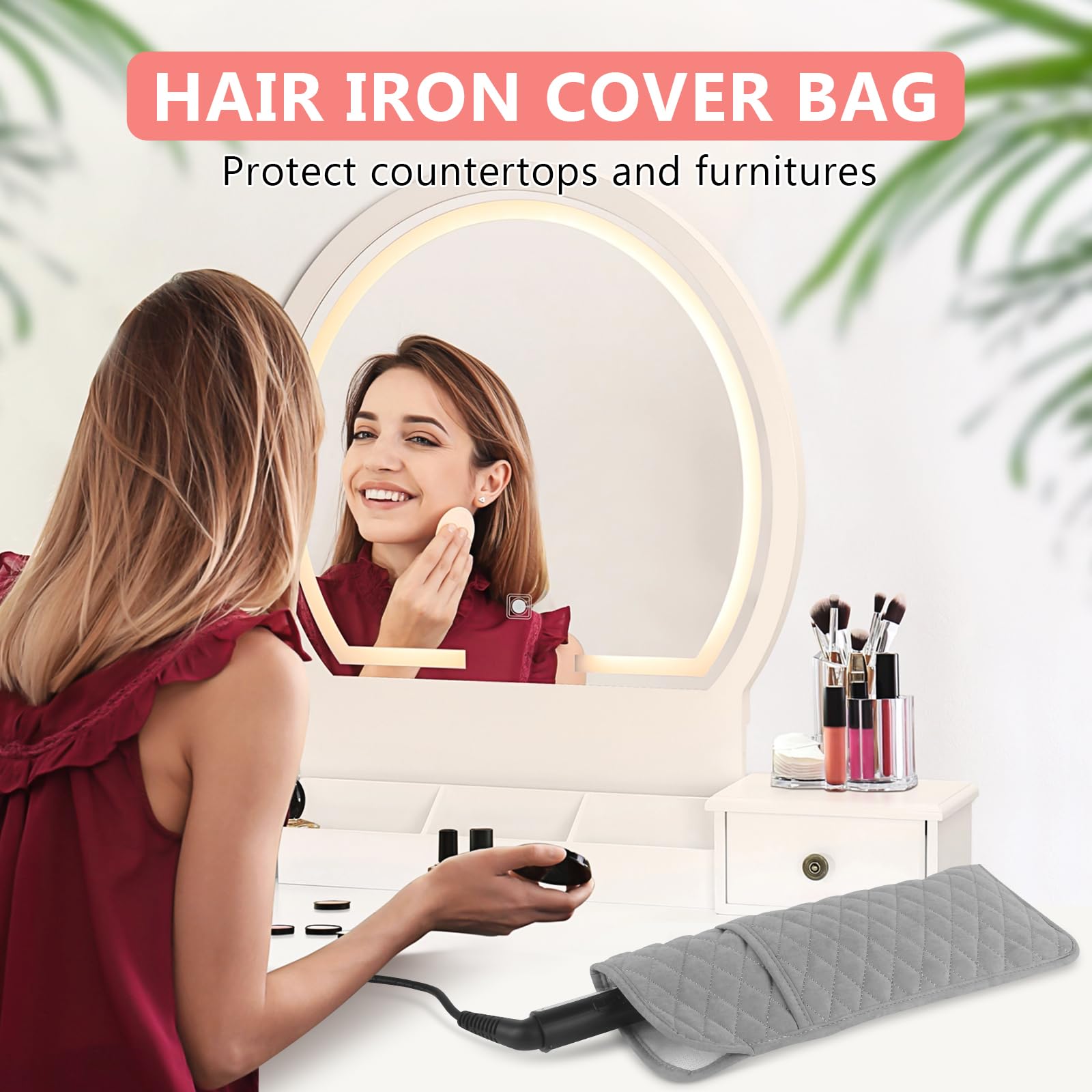 WRORUNER 13.8x5.5 inch bag sized to fit flat irons and curling irons