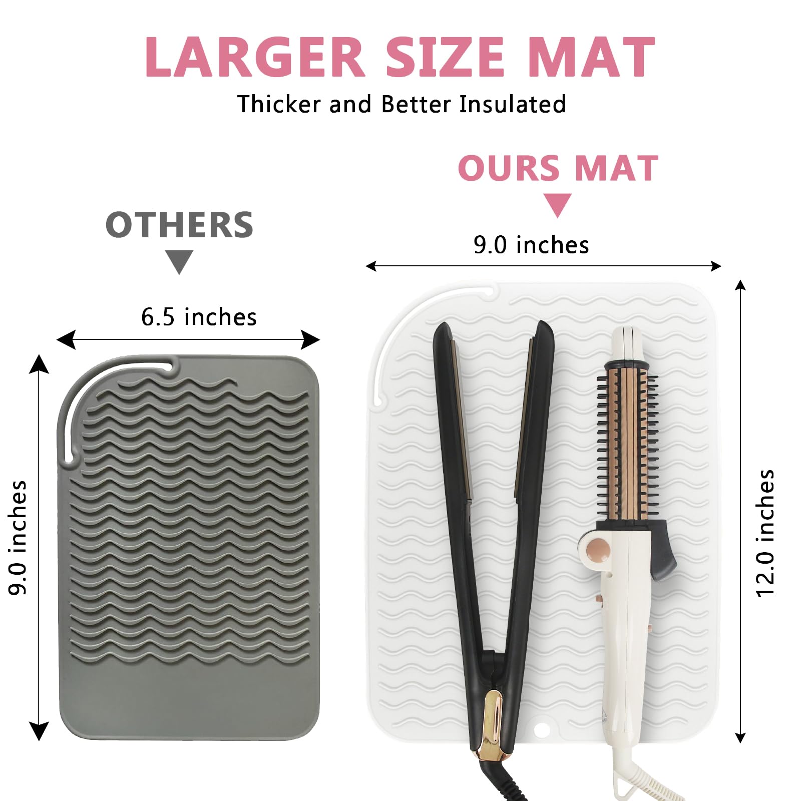 WRORUNER heat mat 12x9 curling-iron-use keeps tools organized and safe.