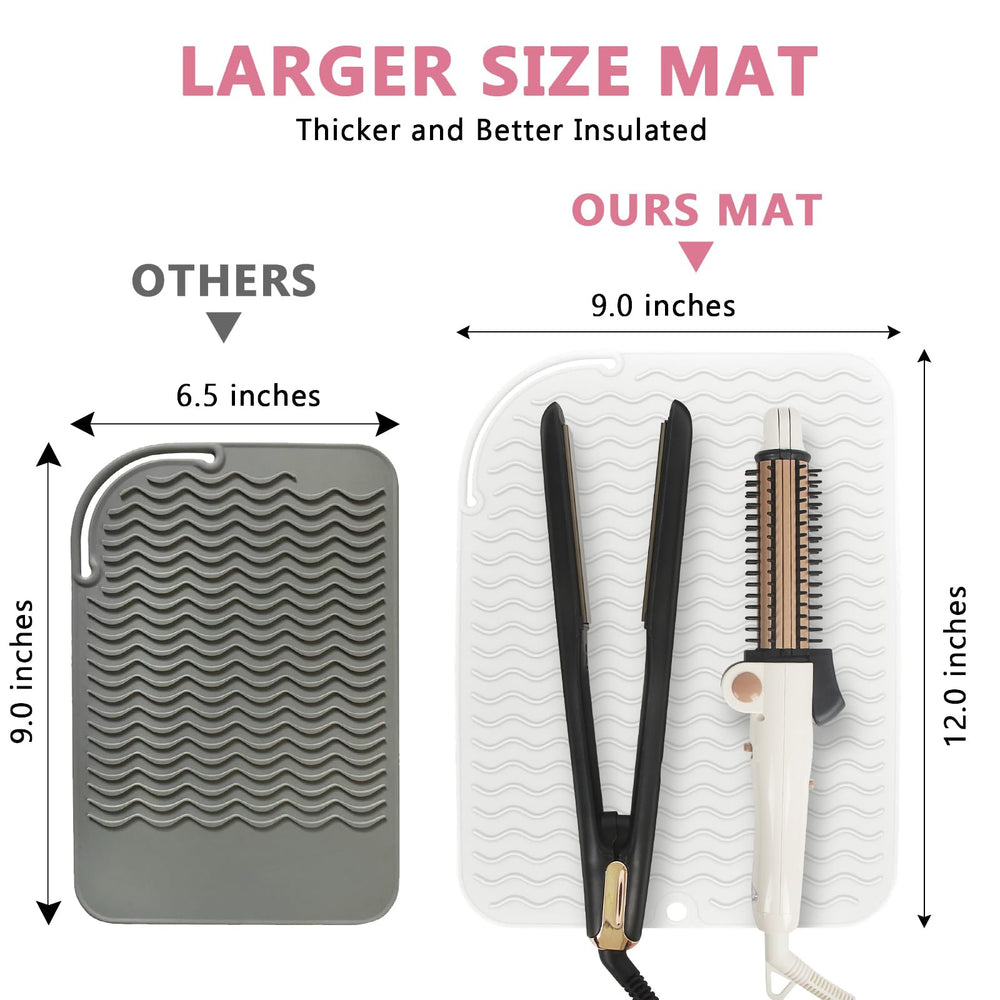 WRORUNER heat mat 12x9 curling-iron-use keeps tools organized and safe.
