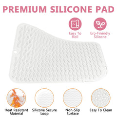 WRORUNER heat mat 12x9 flat-iron-storage keeps worktop clear.