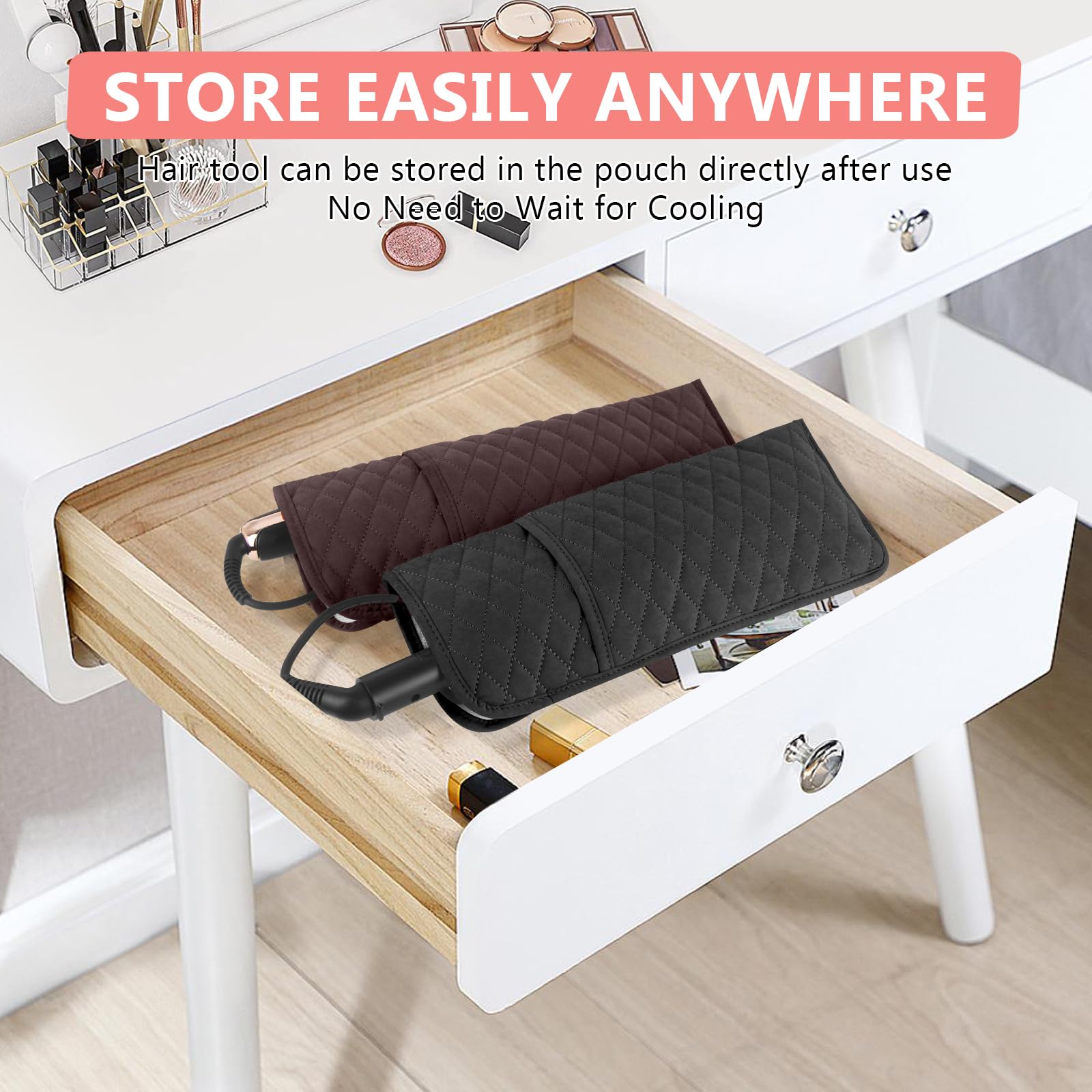 WRORUNER portable travel case for hot styling tools at gym or salon