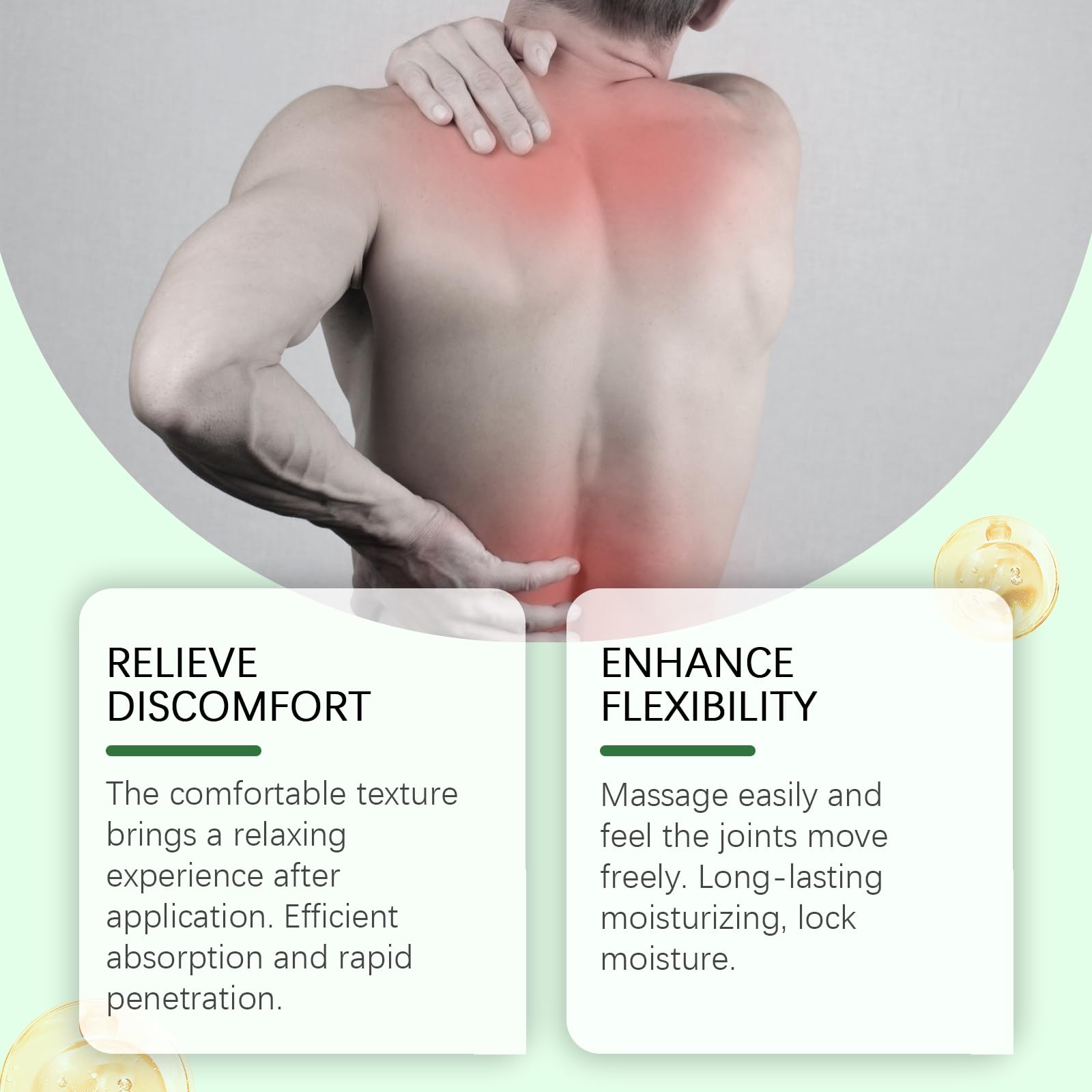 WRTHYT Miracle Balm on back area during stretching for ease of movement.