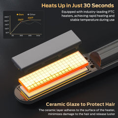WSATFB 2-in-1 device with adjustable heat for versatile looks.