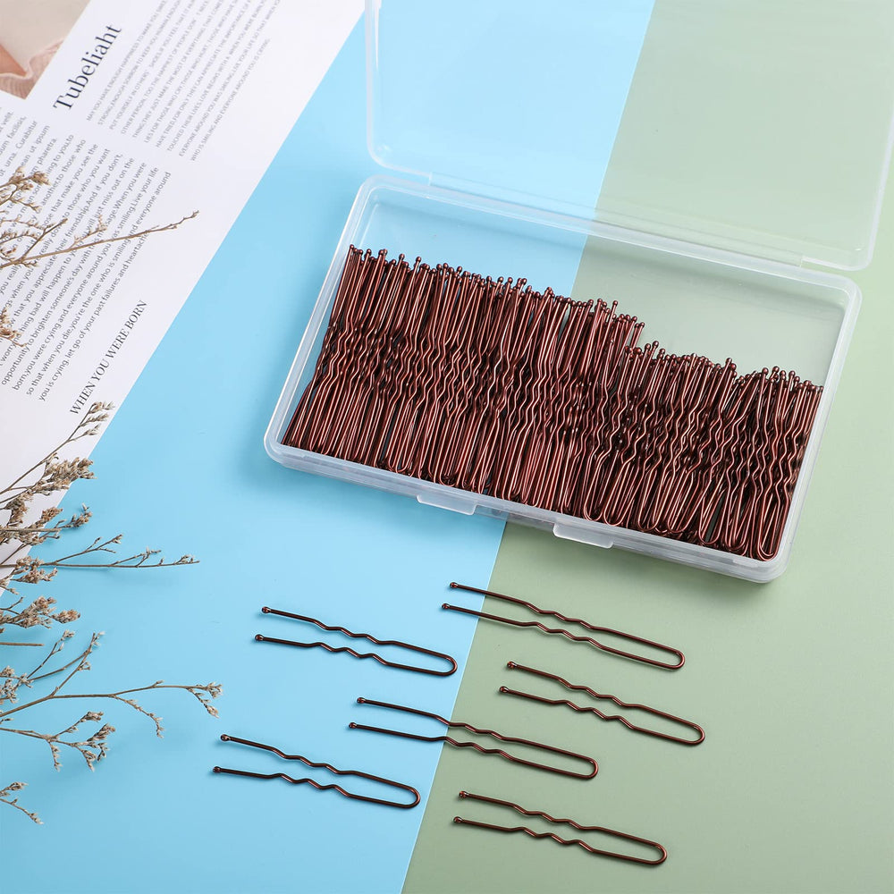WSICSE storage box with hair pins brown keeps pins organized