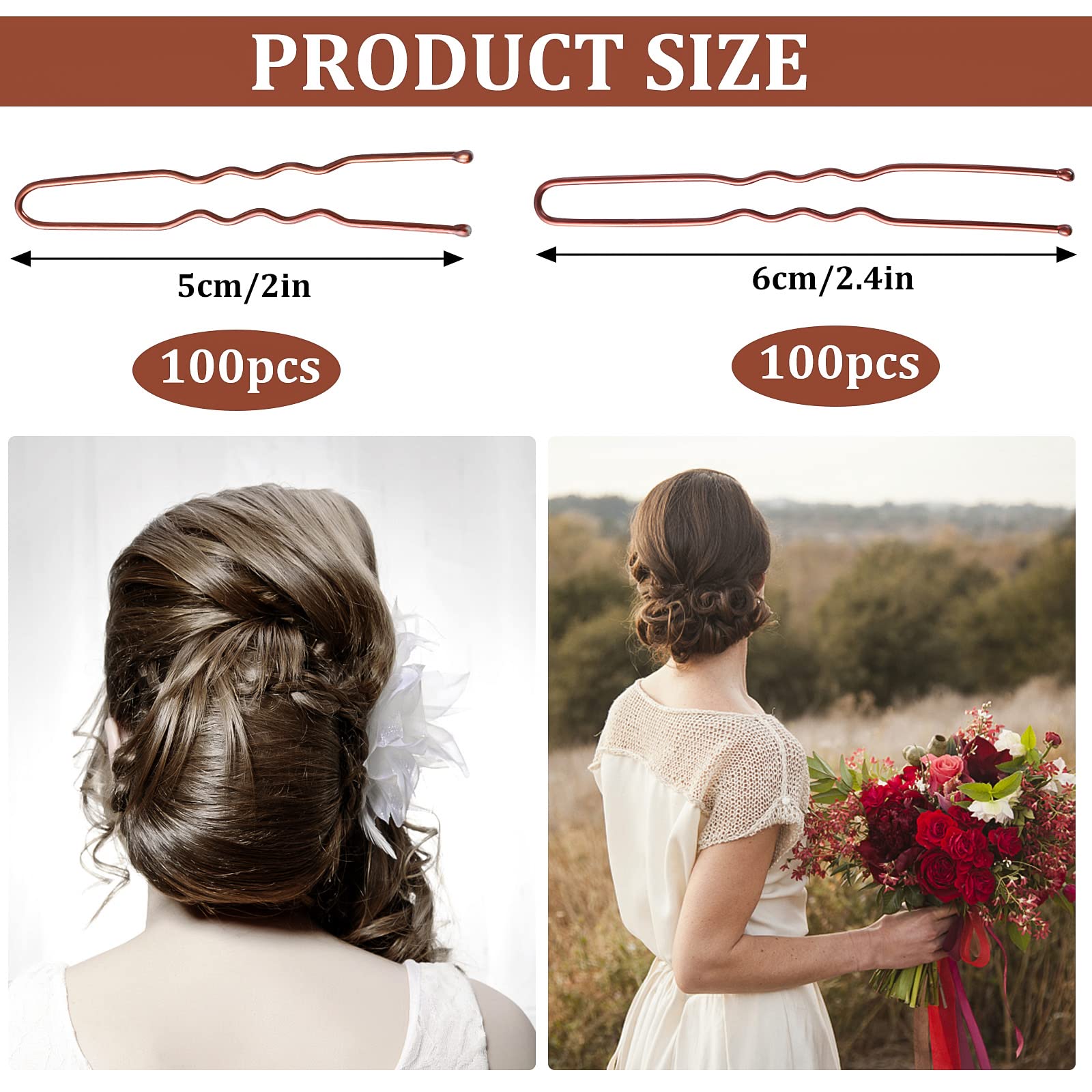 WSICSE U shaped hair pins brown providing strong grip without slipping