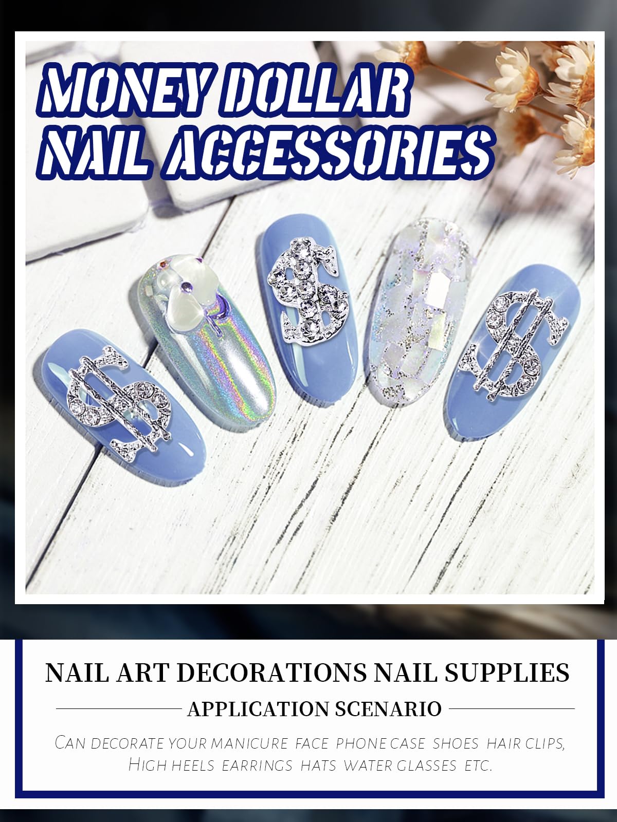 WSimily alloy dollar sign charms detail texture for durable décor