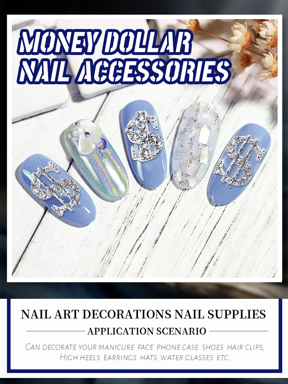 WSimily alloy dollar sign charms detail texture for durable décor