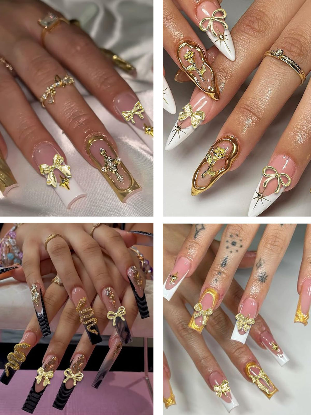 WSimily wedding-ready bow charms for bridal nails—elegant sparkle for special occasions