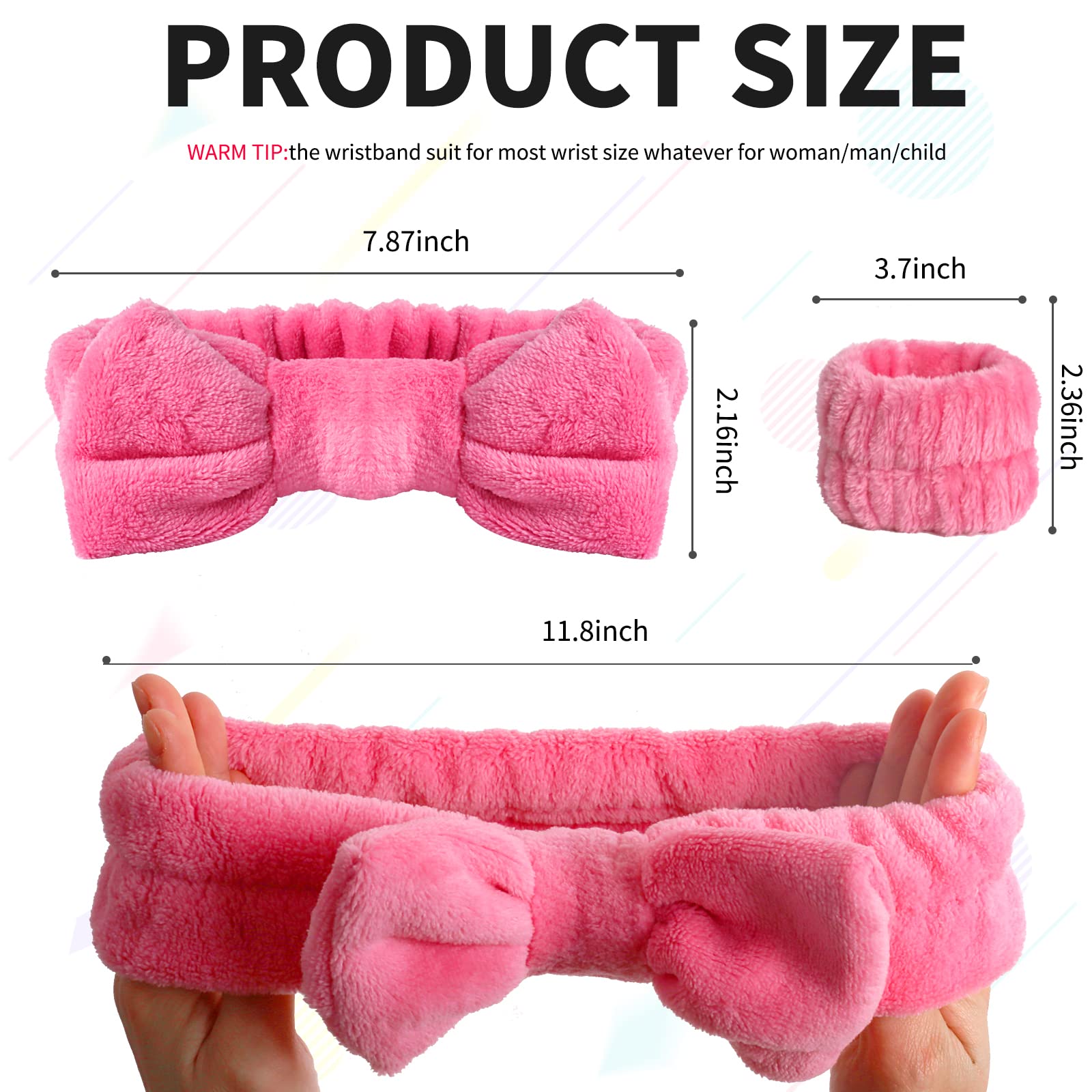WSYUB spa wristband watermelon-red highly absorbent for face washing