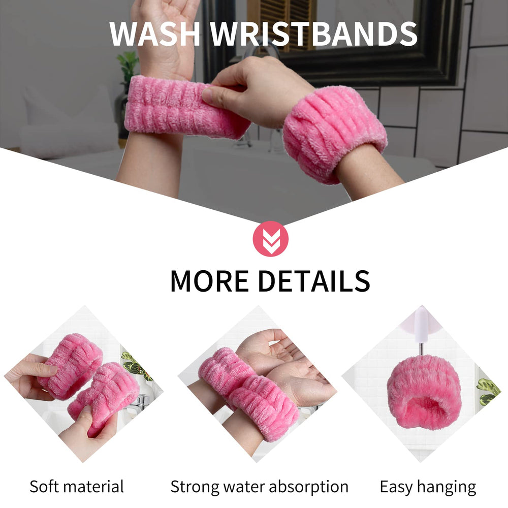 WSYUB spa wristband watermelon-red closeup highlights absorption and cleaning