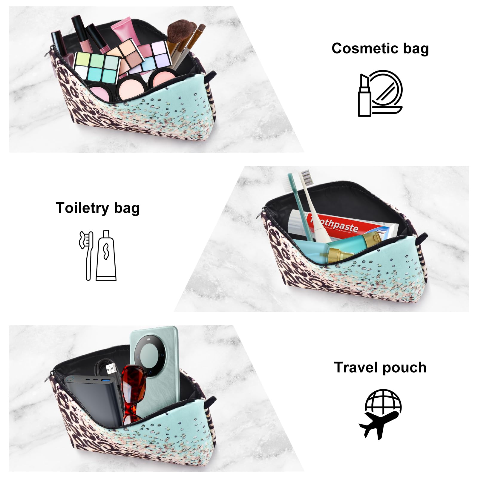 Wteehn makeup brush storage bag keeps brushes protected during trips.