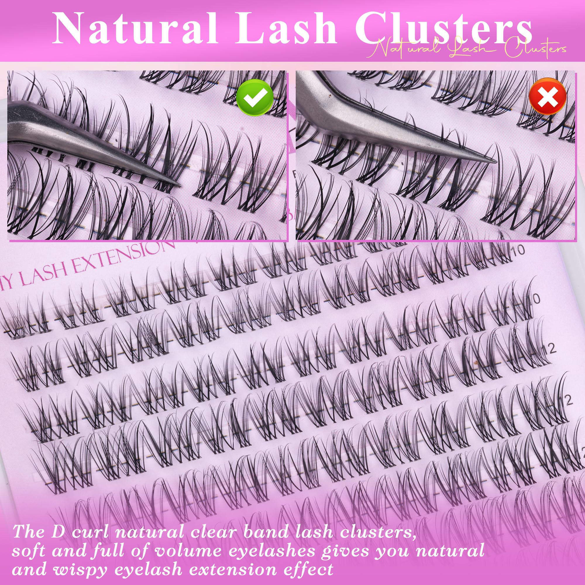 Wtvane Package includes lash clusters, bond, seal, and tweezers