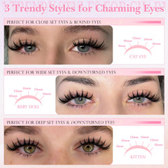 WTVANE upper lashes 8-16mm manga shot for dramatic anime-eye effects