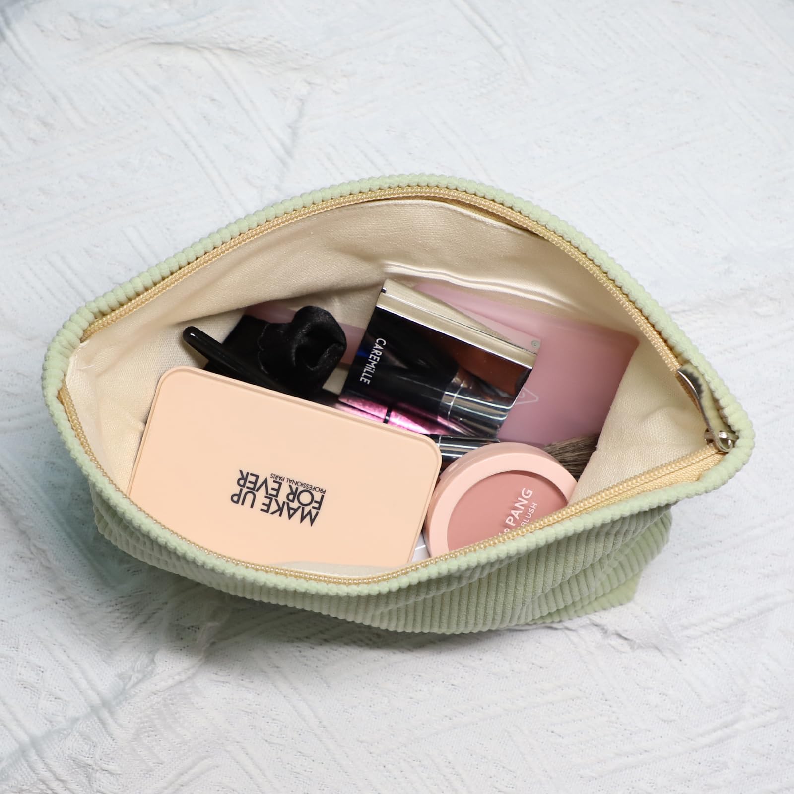 Wudygirl travel makeup bag large capacity fits full beauty kit for trips