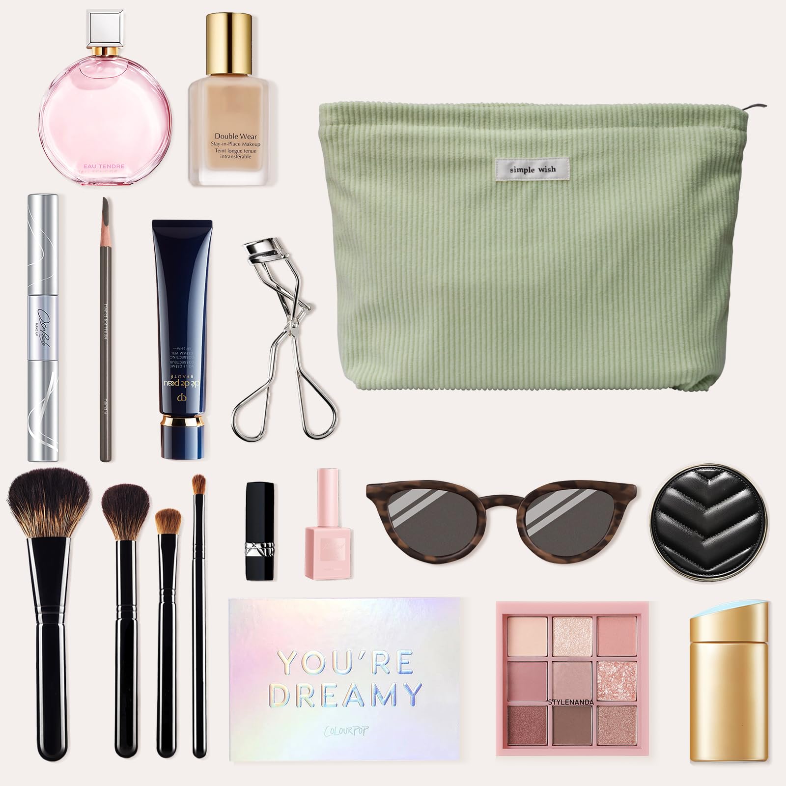 Wudygirl travel makeup bag light green color stylish and carry-ready