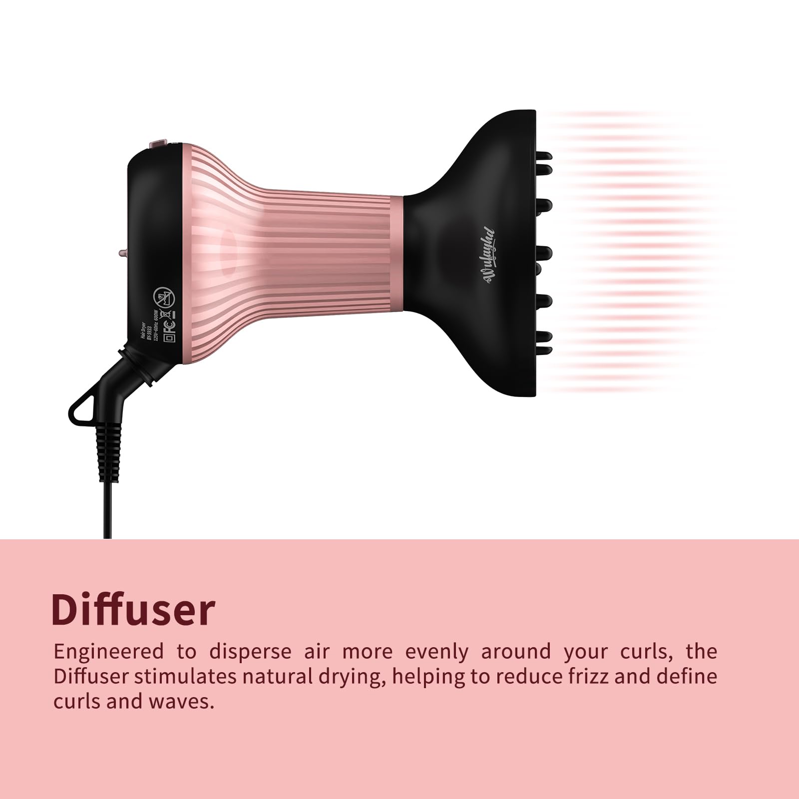 WUFAYHD curls defined with volume and shine from ceramic heat