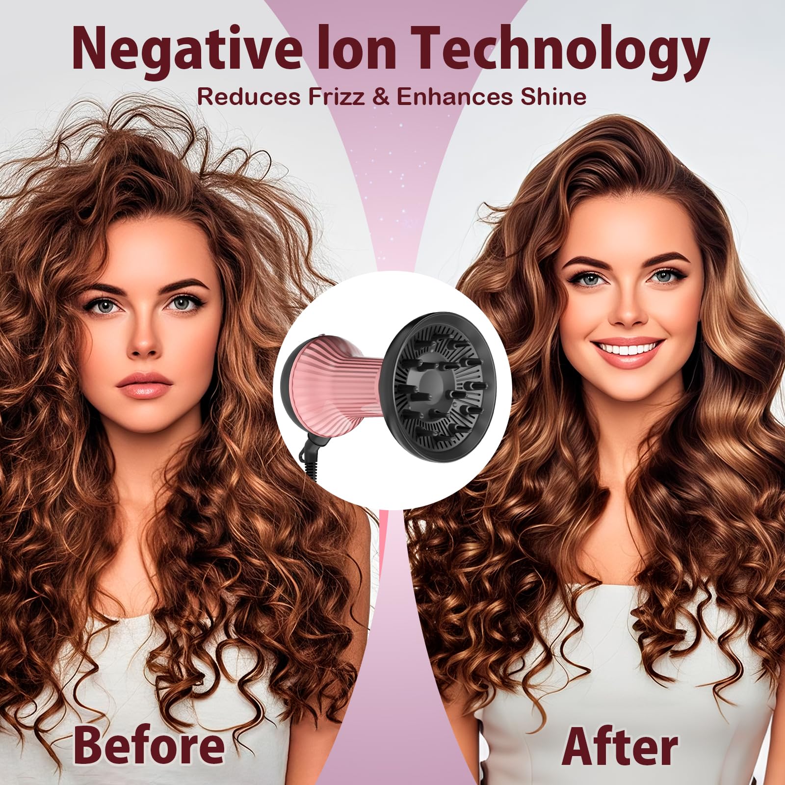 WUFAYHD micro air outlets and 12 fingers shape curls gently.