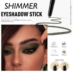 Wugbc Eyeshadow Stick buildable green coverage from sheer to bold, no tugging.