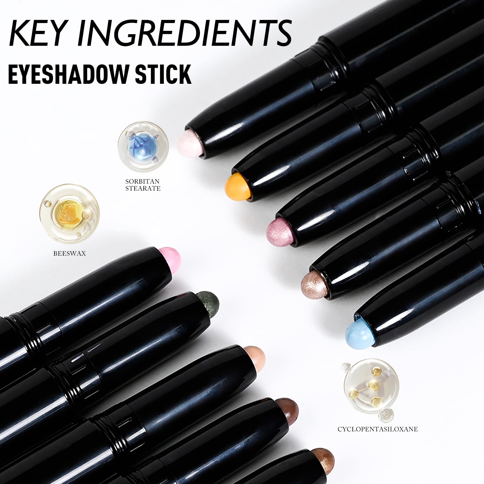 Wugbc Eyeshadow Stick inner-corner green brightens eyes with subtle shimmer.