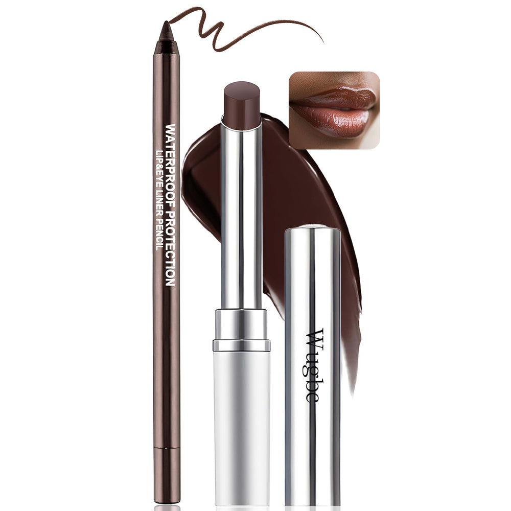 Wugbc tinted lip balm black application showing bold color and hydration