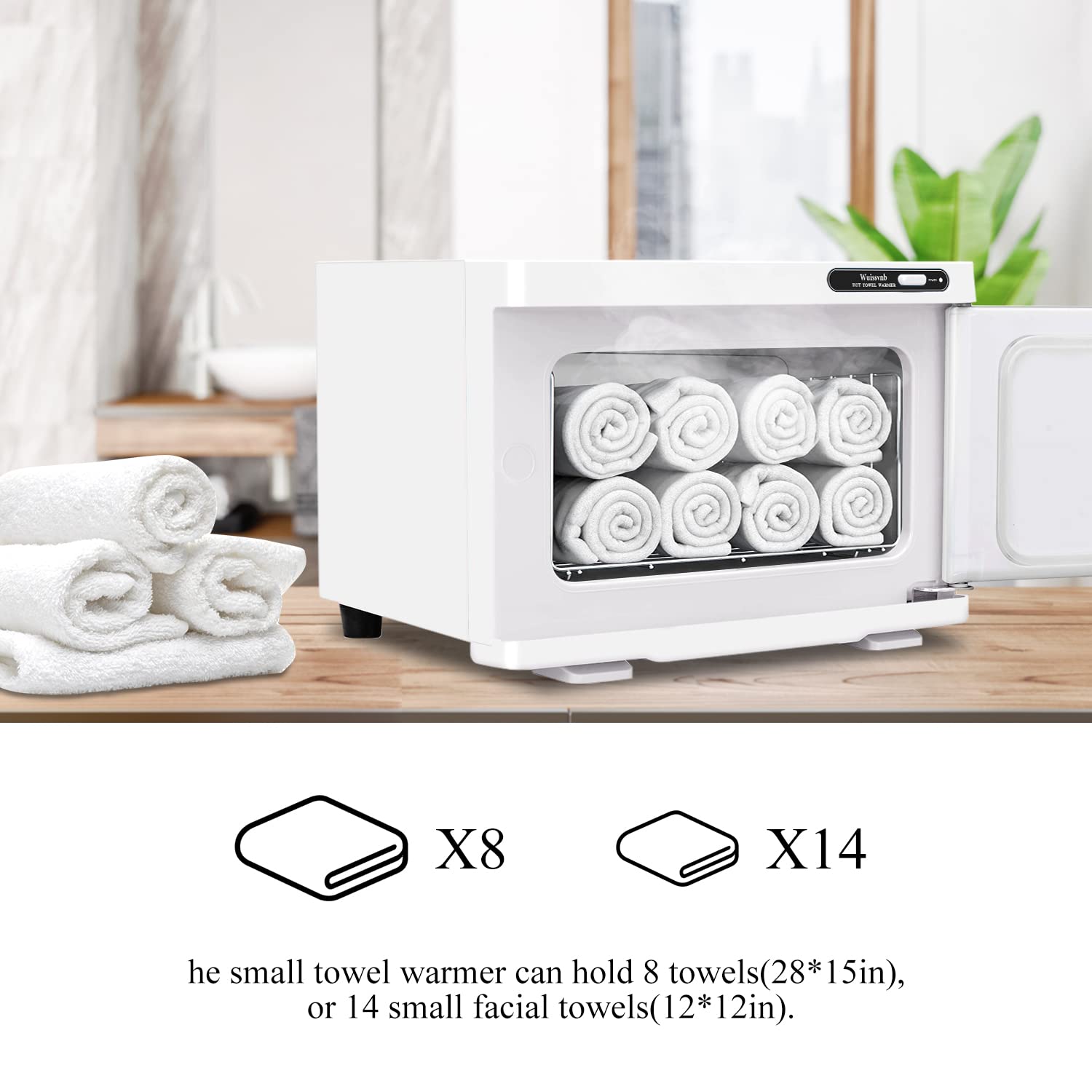 Wuissvnb towel warmer cabinet external dimensions show compact footprint