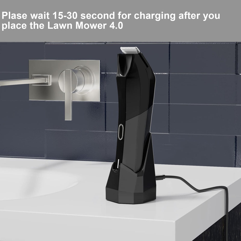 WUKUR charging dock for Manscaped 4.0 angled view highlights stable wireless charging.