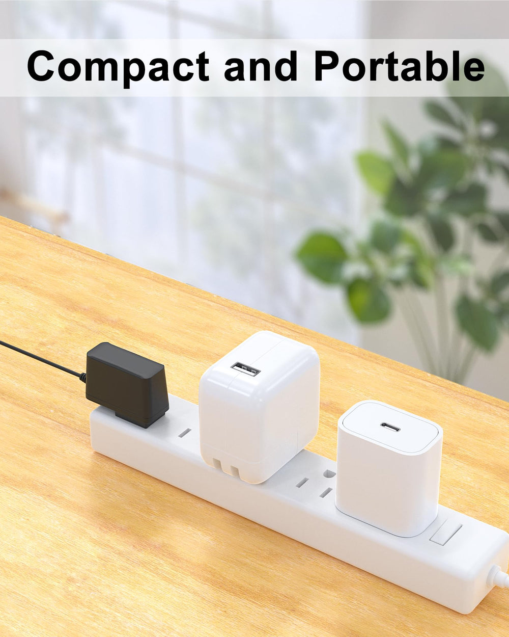 WUKUR power cord supports 100-240V input for global travel readiness