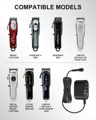 WUKUR replacement Wahl charger side view ensures steady charging for daily grooming.