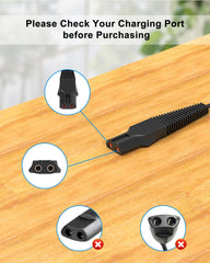WUKUR shaver charger with a 4.5-foot cord for easy reach during use