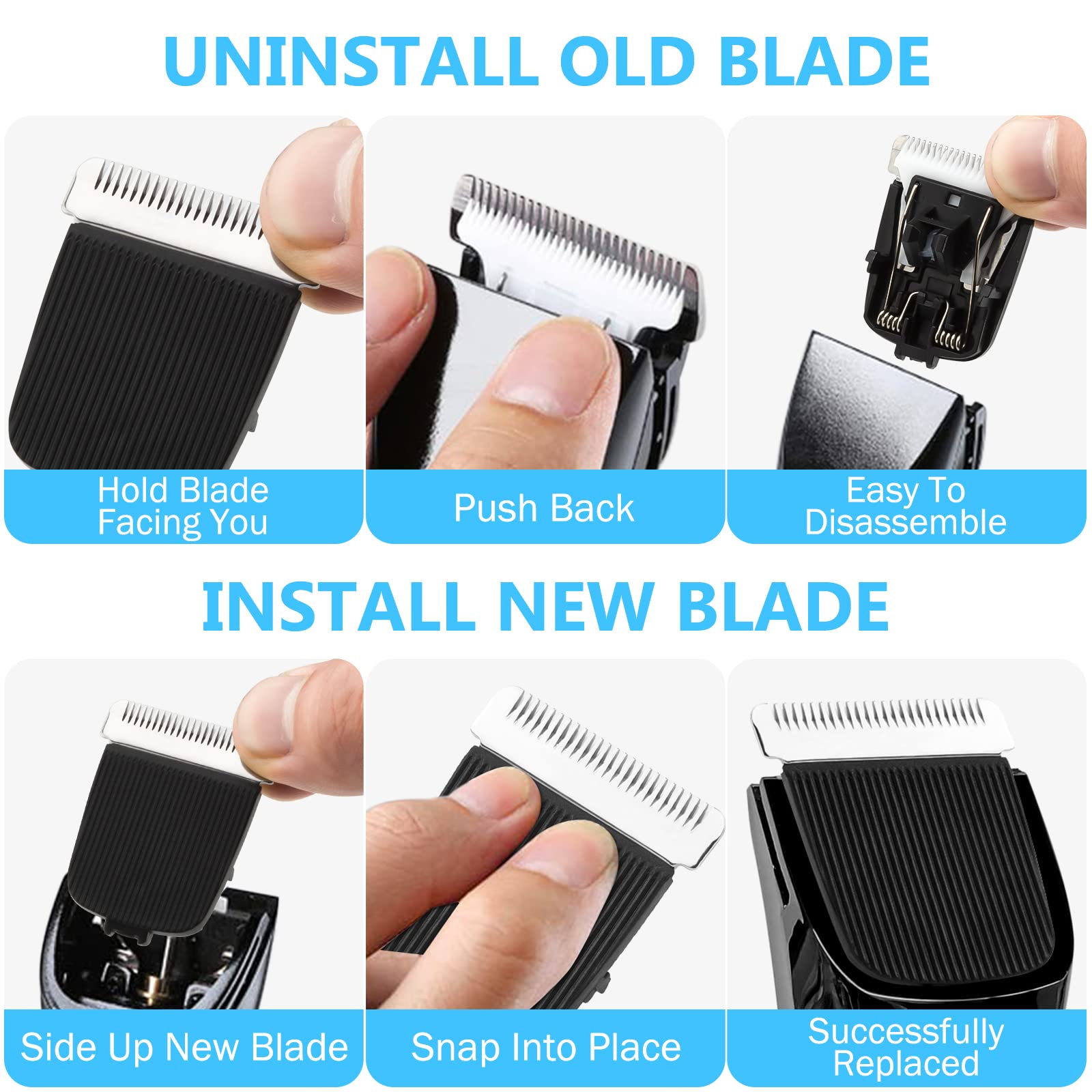 Wusuker easy-clean design shown for hygienic blade maintenance.