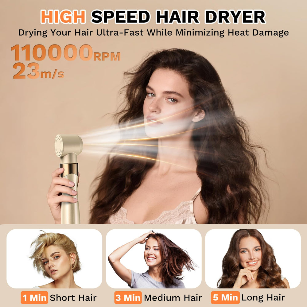 Wuven left-right auto air curling heads delivering effortless salon curls.