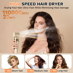 Wuven left-right auto air curling heads delivering effortless salon curls.