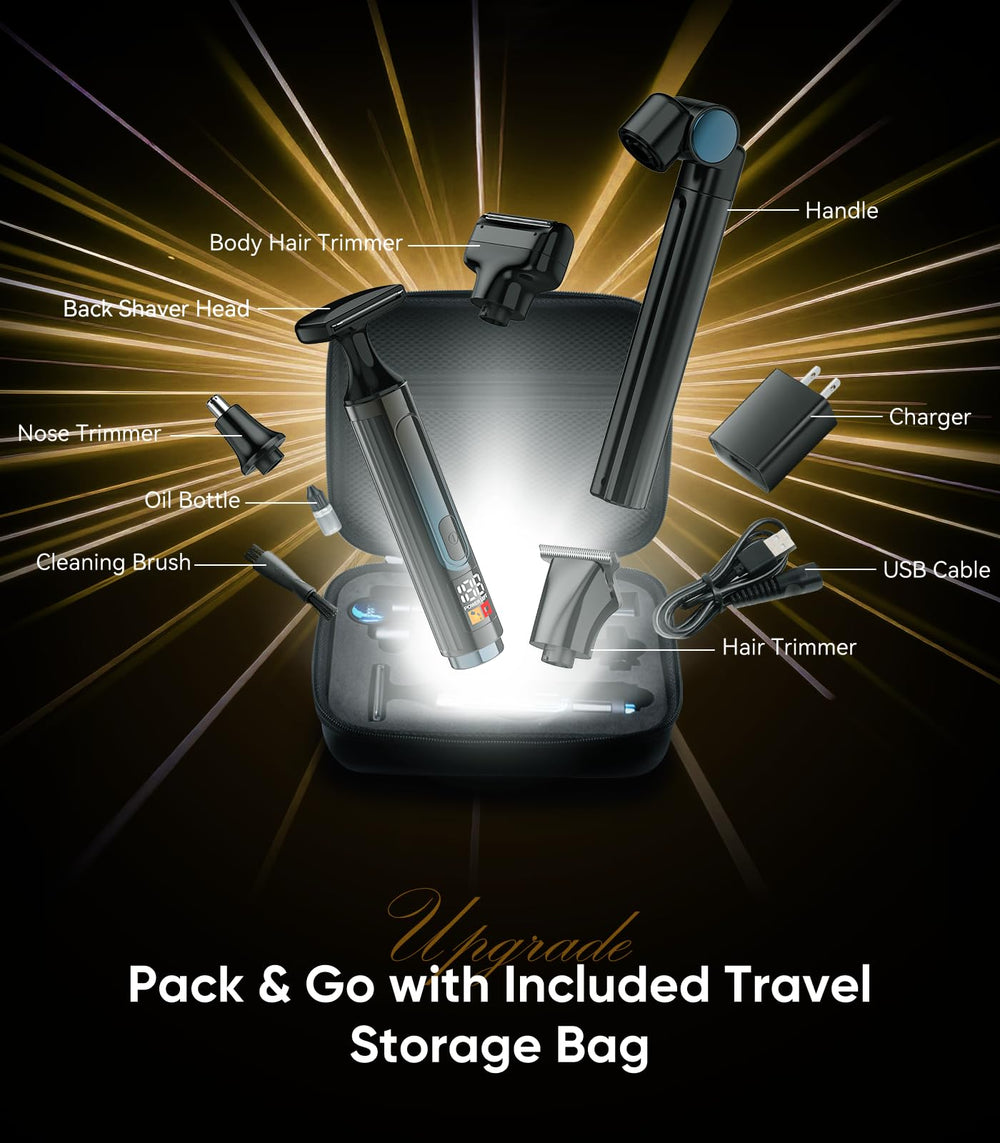 WUXO back shaver charging dock with oil bottle for maintenance