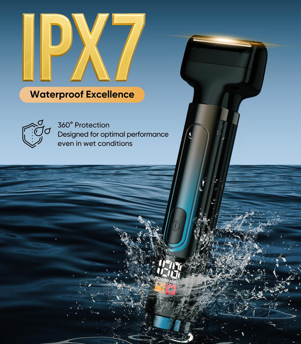 WUXO back shaver LED display shows battery and maintenance reminders