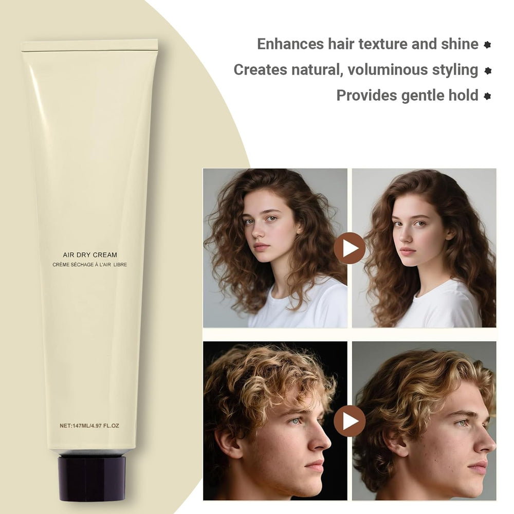 Wwkhhrst Air Dry Cream hair application demonstrates quick, heat-free styling for natural texture.