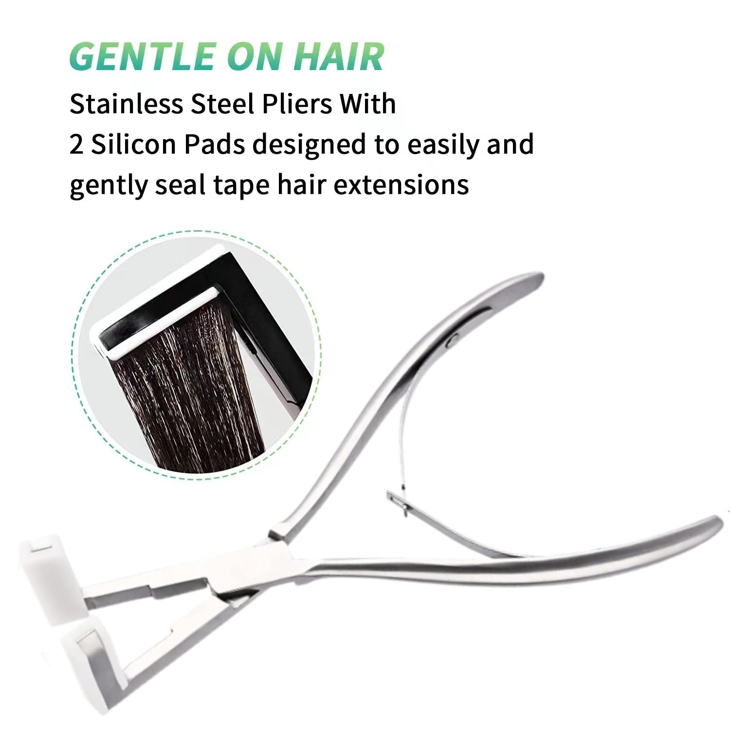 The WXFHTDA Silvery Set hair pads cushion extensions for comfortable, even adhesion.