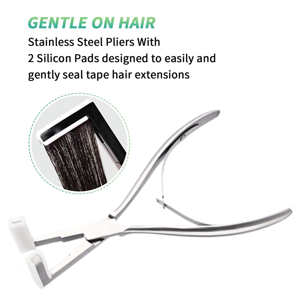 The WXFHTDA Silvery Set hair pads cushion extensions for comfortable, even adhesion.